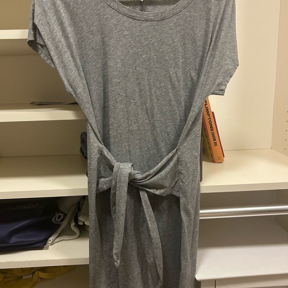 Joie Heather Gray Cotton Dress Wrap Tie Medium - Picture 2 of 5